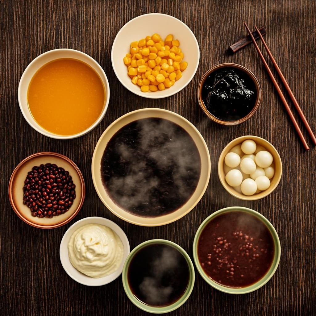 Traditional Cantonese desserts spread